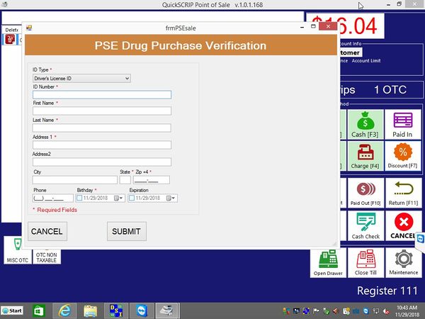 License Scanning Screen